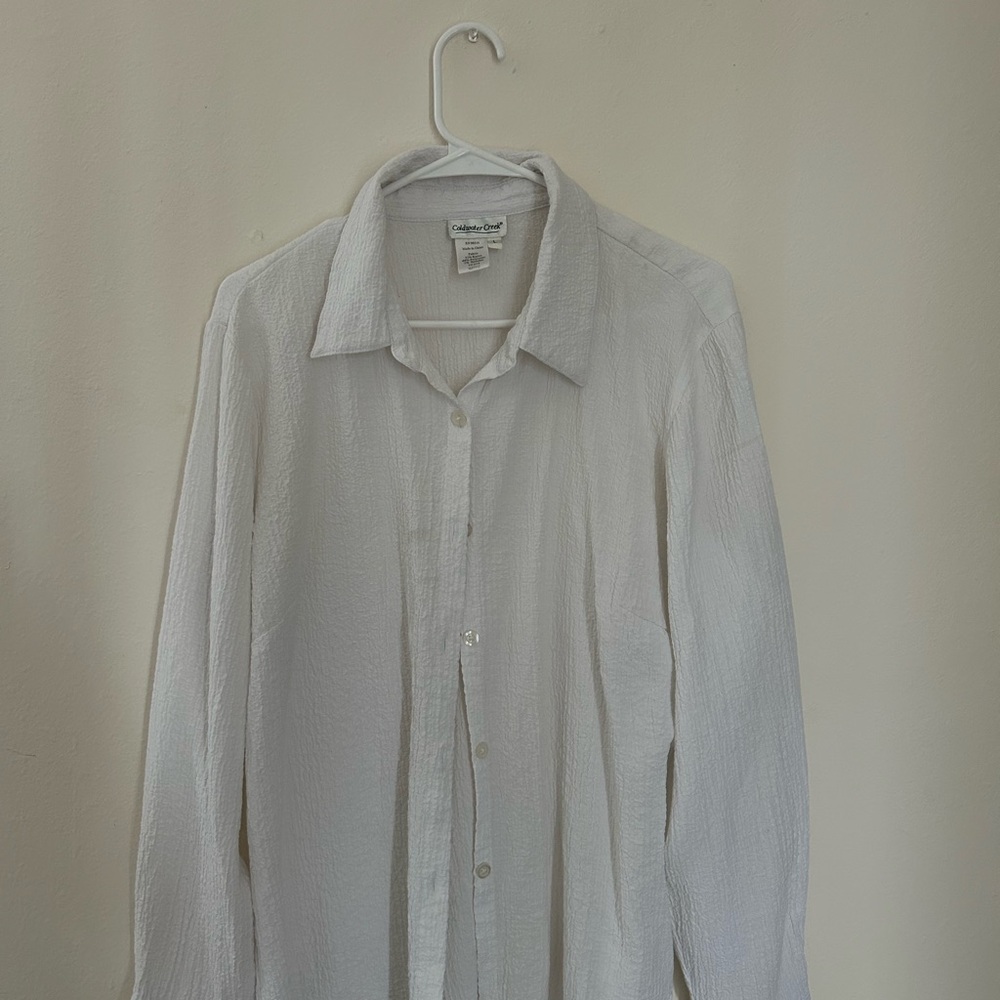 Women’s White Button-Up Shirt Coverup